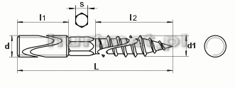 DWUGWINT M12X300 A2                             