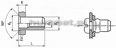 NITONAKRTKA M10X21 KONIERZ WPUSZCZANY A2      